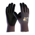 ATG® 56-424/XL 56-424 High Performance General Purpose Gloves, Seamless Style, XL, Nylon Palm, Black/Purple, Nitrile Coating, Resists: Abrasion, Cut, Puncture and Tear