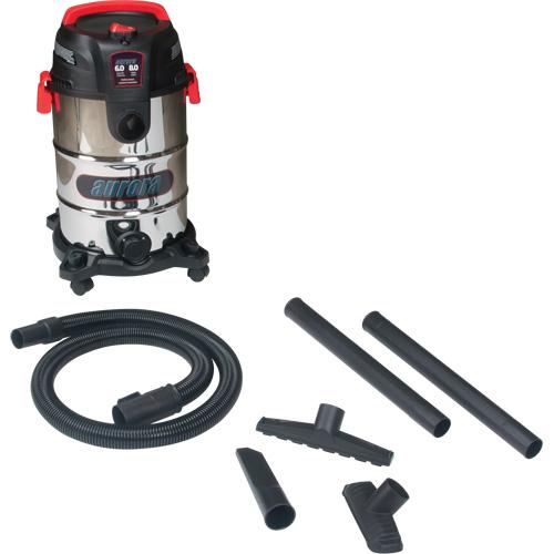 aurora tools® EB301 Wet-Dry Vacuum Cleaner, 8 gal Tank, 6 hp Power Rating, Stainless Steel Housing