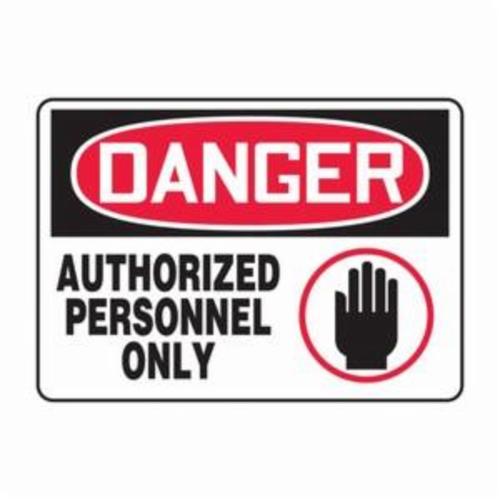 Accuform® MADM008VA Danger Sign, DANGER, 10 in H x 14 in W, Aluminum, Fastened Mount