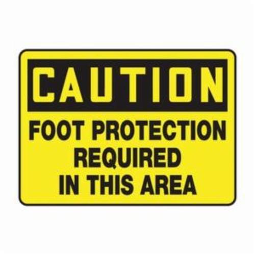 Accuform® MPPE553VA Caution Sign, CAUTION, 10 in H x 14 in W, Black on Yellow, Aluminum, Fastened Mount