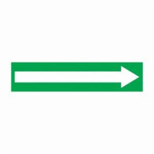 Accuform® RPK753SSD Pipe Marker, ARROW-LONG Legend, White/Green, Fits Pipe Dia: 2-1/2 to 6 in, 2-1/2 in H x 12 in W, Vinyl, Adhesive Mount