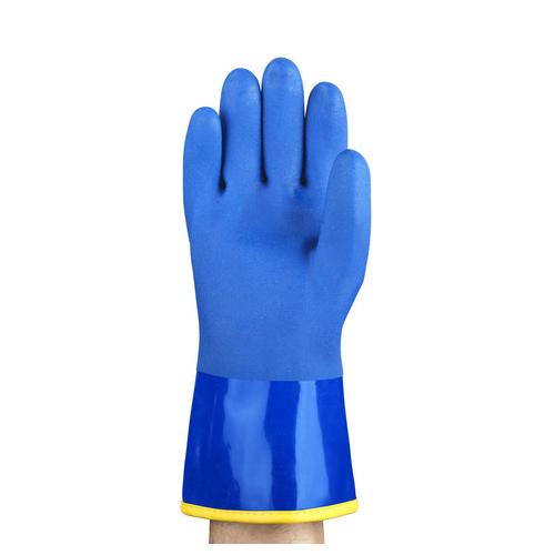 AlphaTec® 23202080 23-202 Medium Duty Gloves, 8, Blue, Cotton Lining, 11.8 in L, Resists: Chemical, Supported Support, Straight Cuff, 13 ga THK