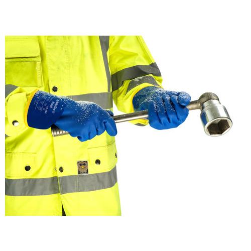 AlphaTec® 23202090 23-202 Medium Duty Gloves, 9, Blue, Cotton Lining, 11.8 in L, Resists: Chemical, Supported Support, Straight Cuff, 13 ga THK