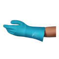 AlphaTec® 4002100 Medium Duty Chemical-Resistant Gloves, 10, Left/Right Hand, Nitrile/PVC/Rubber, Blue, Fleece Lining, 12 in L, Resists: Abrasion, Chemical, Heat, Liquid and Oil, Unsupported Support, Gauntlet Cuff