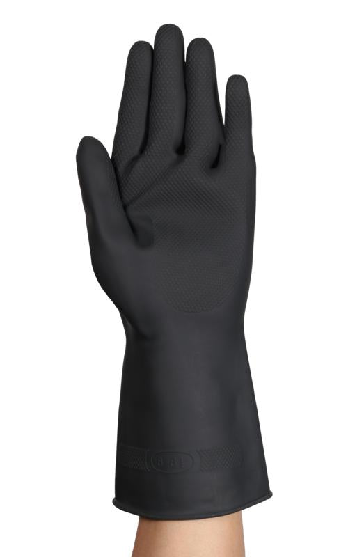 AlphaTec® 87118100 87-118 Heavy Duty Gloves, 10, Black, 12.2 in L, Resists: Abrasion, Unsupported Support, Beaded Cuff, 31.5 mil THK