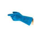 AlphaTec® M999967 87-029 Gloves, 9, Blue, Nylon Lining, 12 in L, Resists: Abrasion, Supported Support, Gauntlet Cuff
