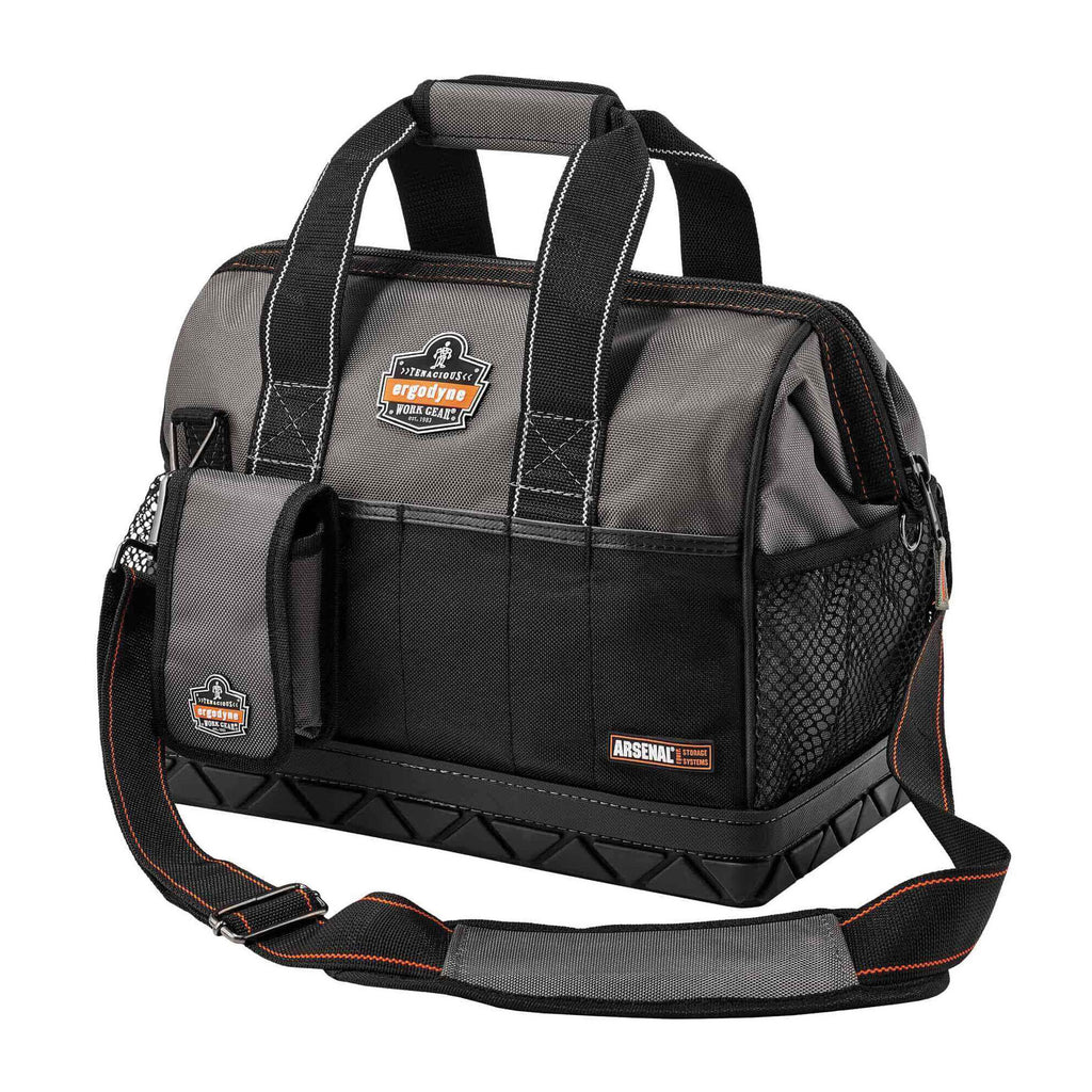 Arsenal® 13702 5802 Medium Wide Mouth Tool Organizer, 11 in H x 8-1/2 in W x 14-1/2 in D, 28 Pockets, 1680D Ballistic Polyester, Gray