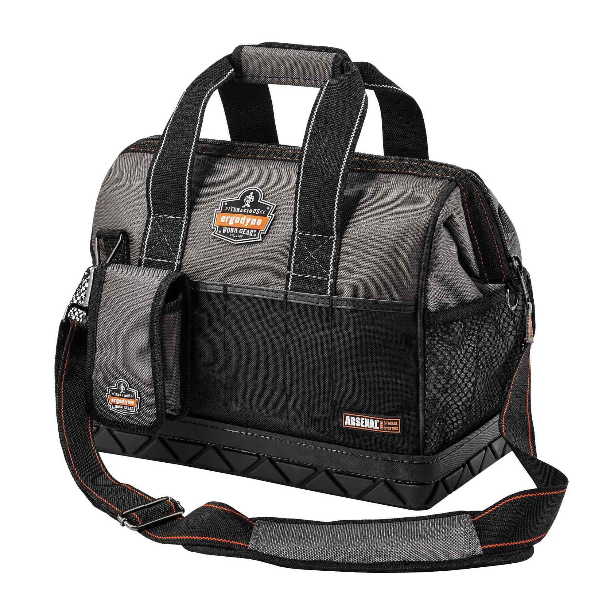 Arsenal® 13702 5802 Medium Wide Mouth Tool Organizer, 11 in H x 8-1/2 in W x 14-1/2 in D, 28 Pockets, 1680D Ballistic Polyester, Gray