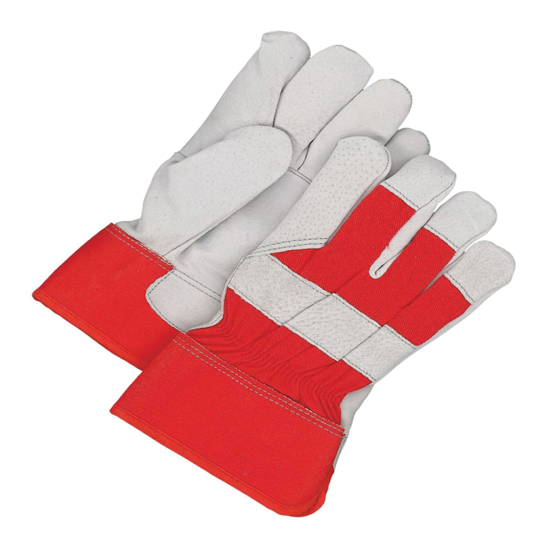 BDG Classic™ 40-9-8500R 40 Series General Purpose Gloves, Fitter, Gunn Cut/Wing Thumb Style, Canvas/Cotton/Grain Pigskin Leather, Pearl/Solid Red, Safety Cuff, Resists: Abrasion and Cold, C100 Thinsulate™/Foam Lining
