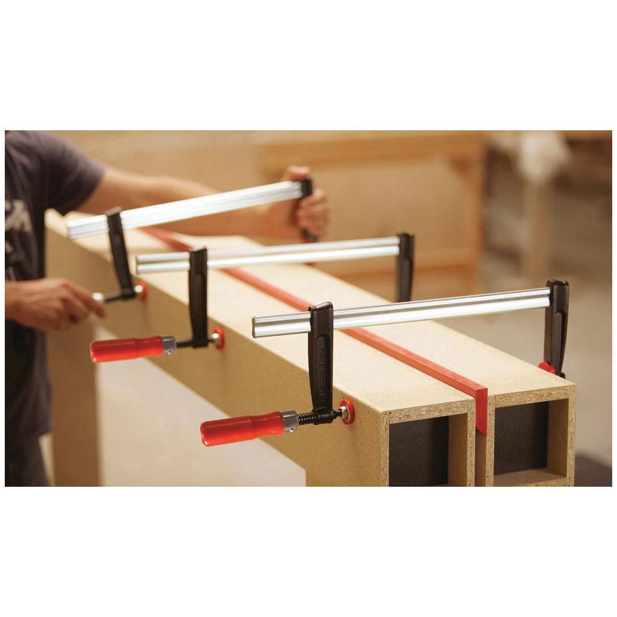 Bessey® TG4.008 Light Duty F-Style Bar Clamp, 4 in D Throat, 8 in Clamping, Replaceable Swivel