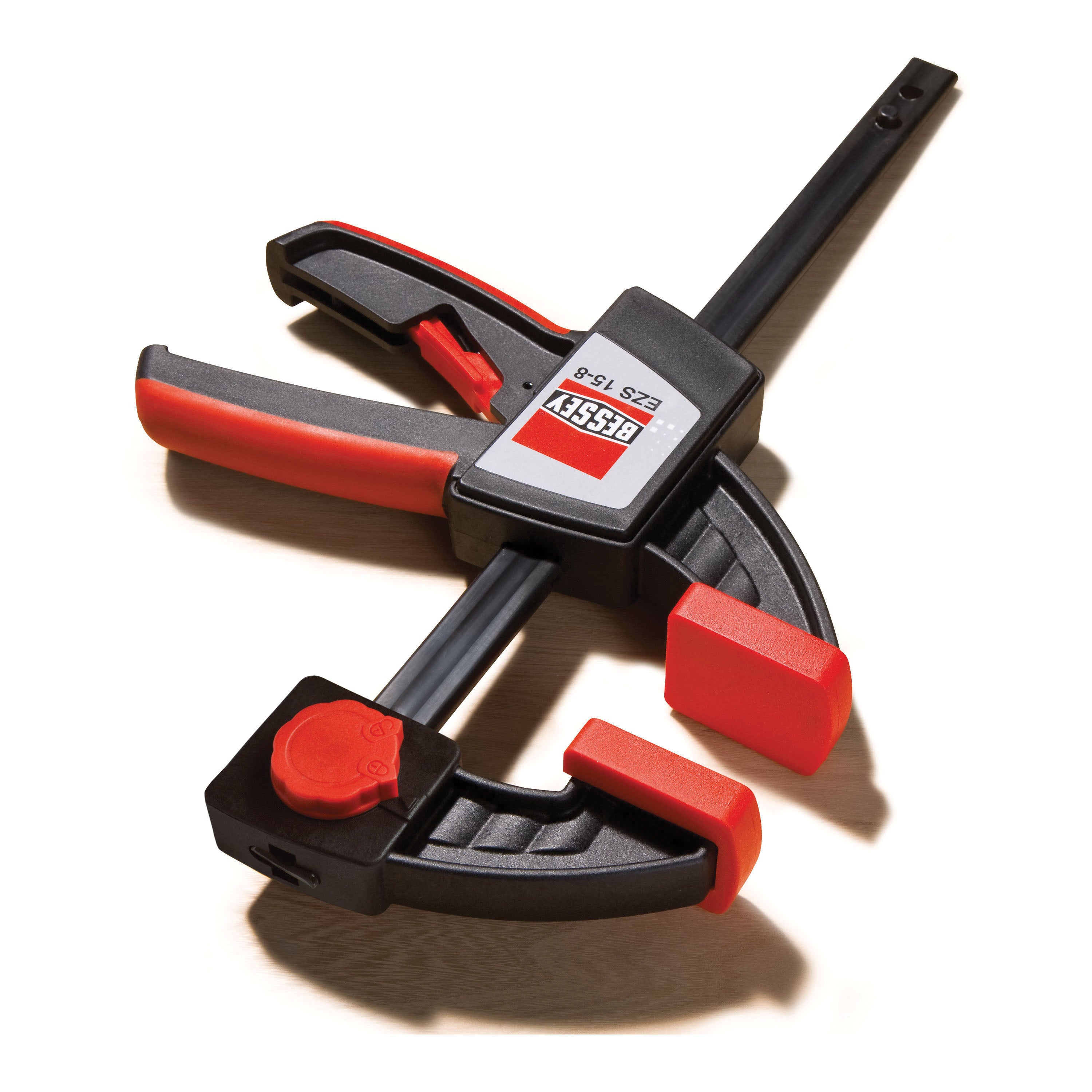 Bessey® EZS60-8 1-Handed Regular Duty Clamp, 24 in Clamping, 3-1/2 in D Throat, 6-1/2 to 31-3/4 in Spreading, Ergonomic Grip Handle, Steel Bar