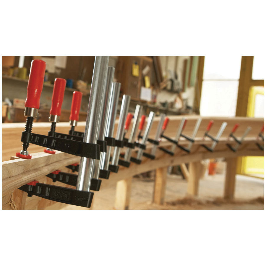 Bessey® TG5.512 Medium Duty F-Style Bar Clamp, 5-1/2 in D Throat, 12 in Clamping, Replaceable Swivel