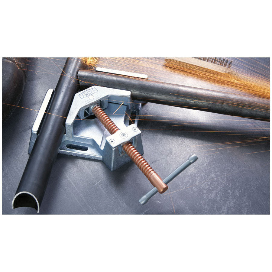 Bessey® WSM-12 Welder's Angle Clamp, 4-3/4 in Miter, 4-1/2 in L x 2-3/8 in H Jaw, Steel, Zinc Plated
