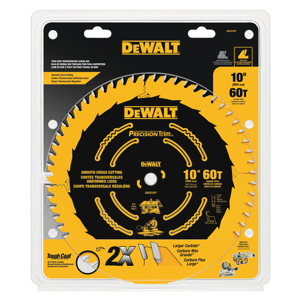 Black+Decker® Precision Trim™ DW7150PT Combination Circular Saw Blade, 10 in Dia x 0.071 in THK, 5/8 in Arbor, Carbide Blade, 50 Teeth