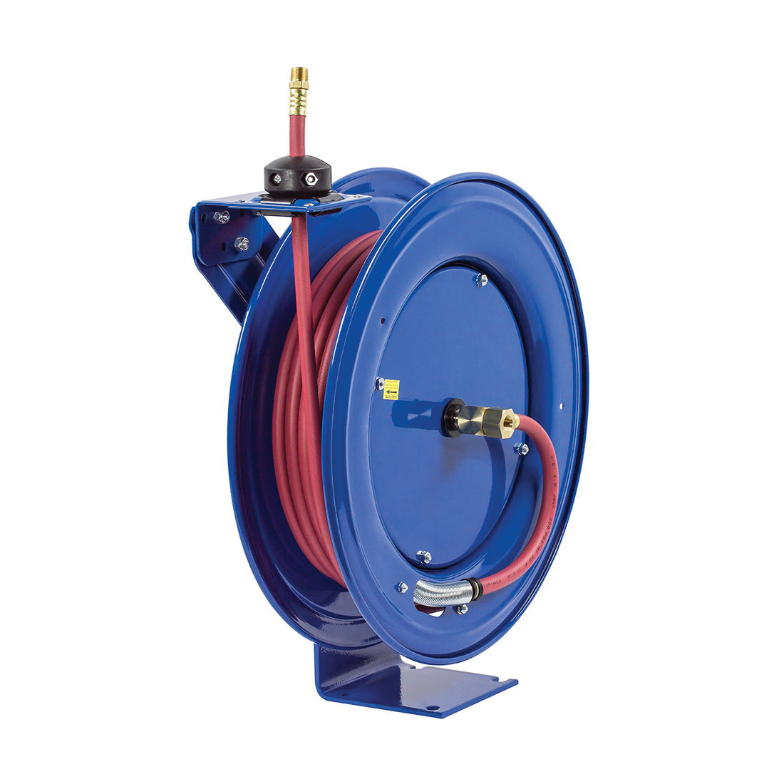 COXREELS® HP-N-150 SH Series 1-Pedestal Heavy Duty High Pressure Spring Driven Hose Reel, 1/4 in ID x 9/16 in OD x 50 ft L Hose, 5000 psi Pressure, Import