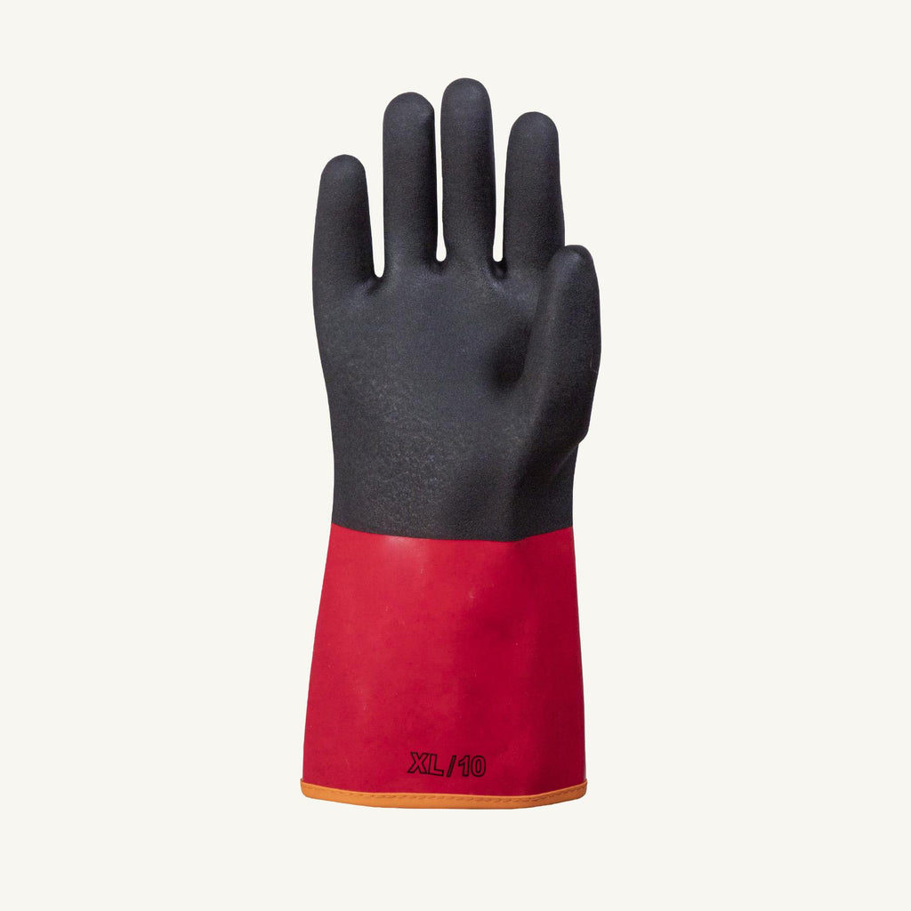 Superior Glove™ S15KGV30N-12 Chemstop™ Reliable Gloves, 12, Black, Engineered Yarn Blend Lining, Resists: Abrasion/Cut/Puncture/Heat/Oil, Gauntlet Cuff, 15 ga THK