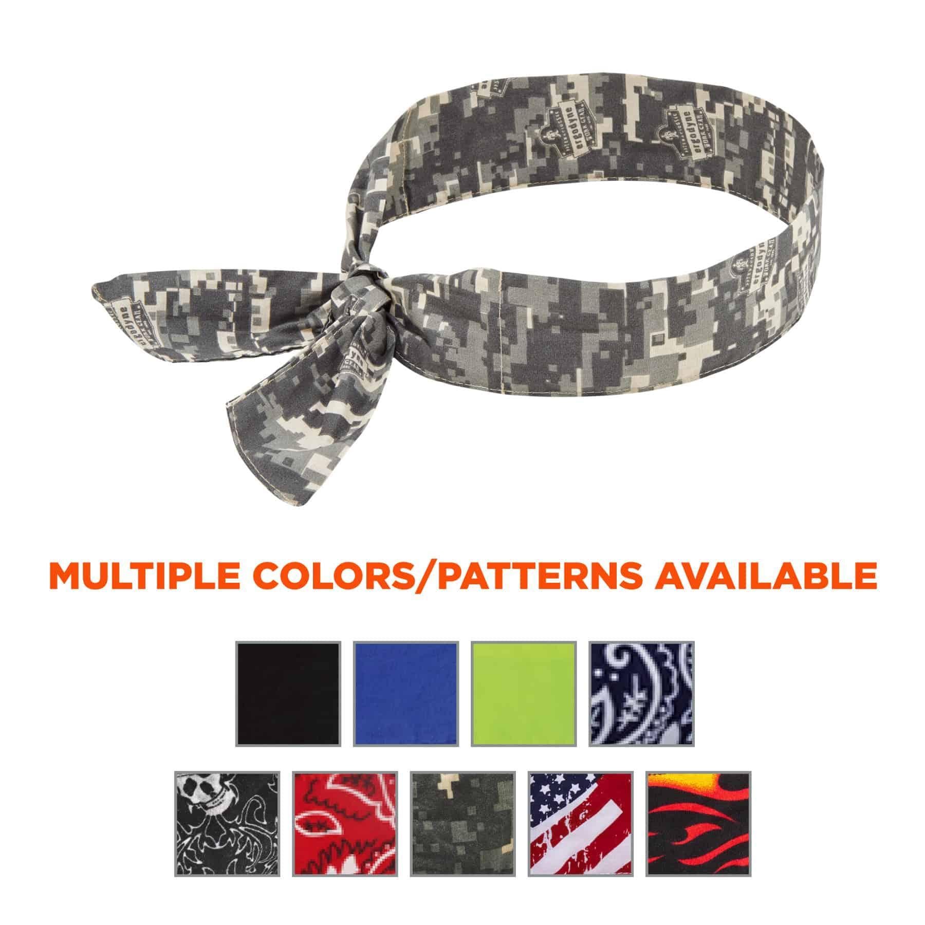 Chill-Its® 12304 6700 Evaporative Cooling Bandana, Universal, Camo, Polymer, Tie Closure