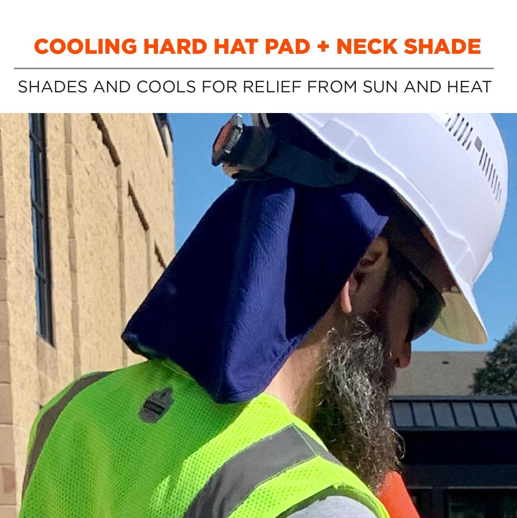 Chill-Its® 12336 6717 Evaporative Cooling Hard Hat Pad With Neck Shade, Evaporation Cooling, For Use With Chill-Its® 6717 Evaporative Cooling Hard
