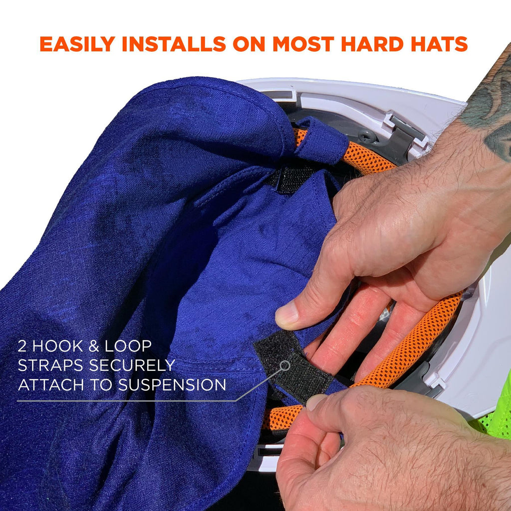 Chill-Its® 12336 6717 Evaporative Cooling Hard Hat Pad With Neck Shade, Evaporation Cooling, For Use With Chill-Its® 6717 Evaporative Cooling Hard