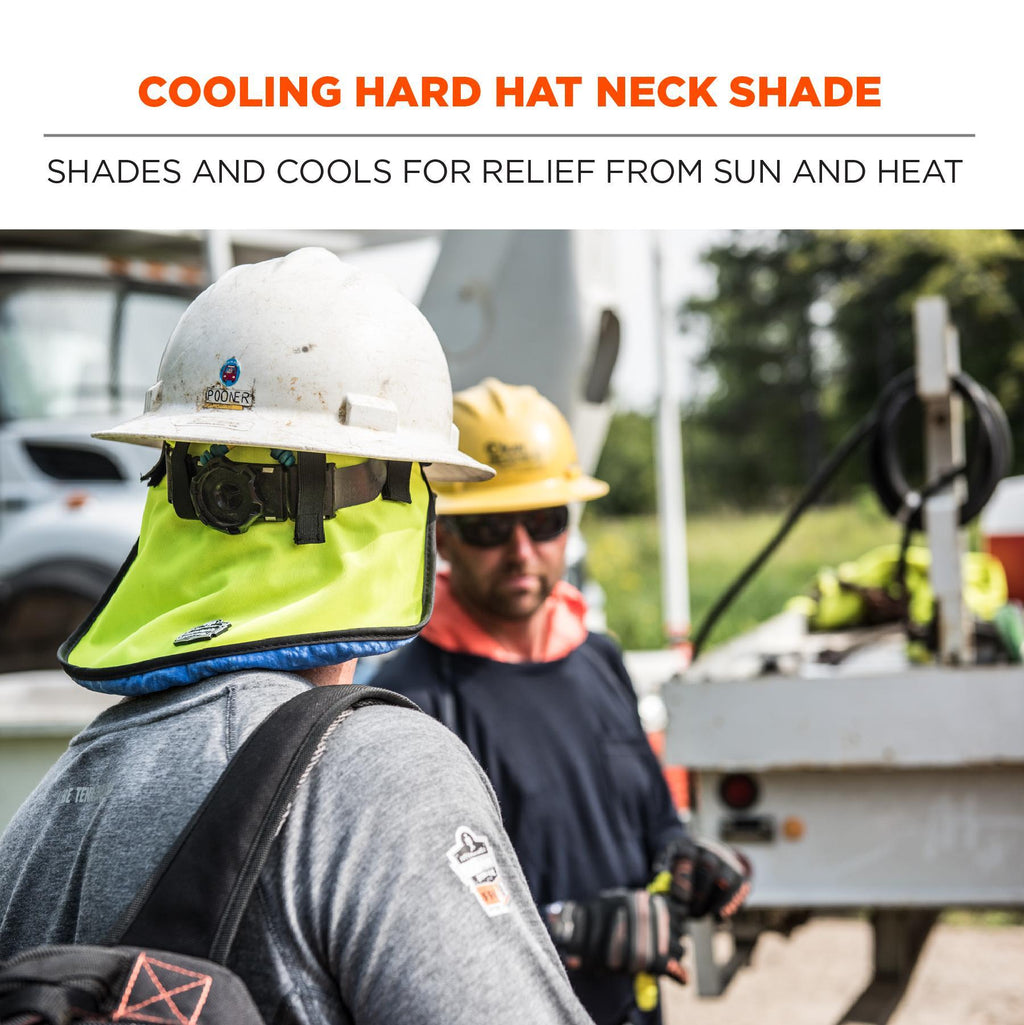 Chill-Its® 12523 6670CT Evaporative Hard Hat Neck Shade With Cooling Towel, Evaporation Cooling, For Use With Hard Hat, Inner Cap/Hat Attachment