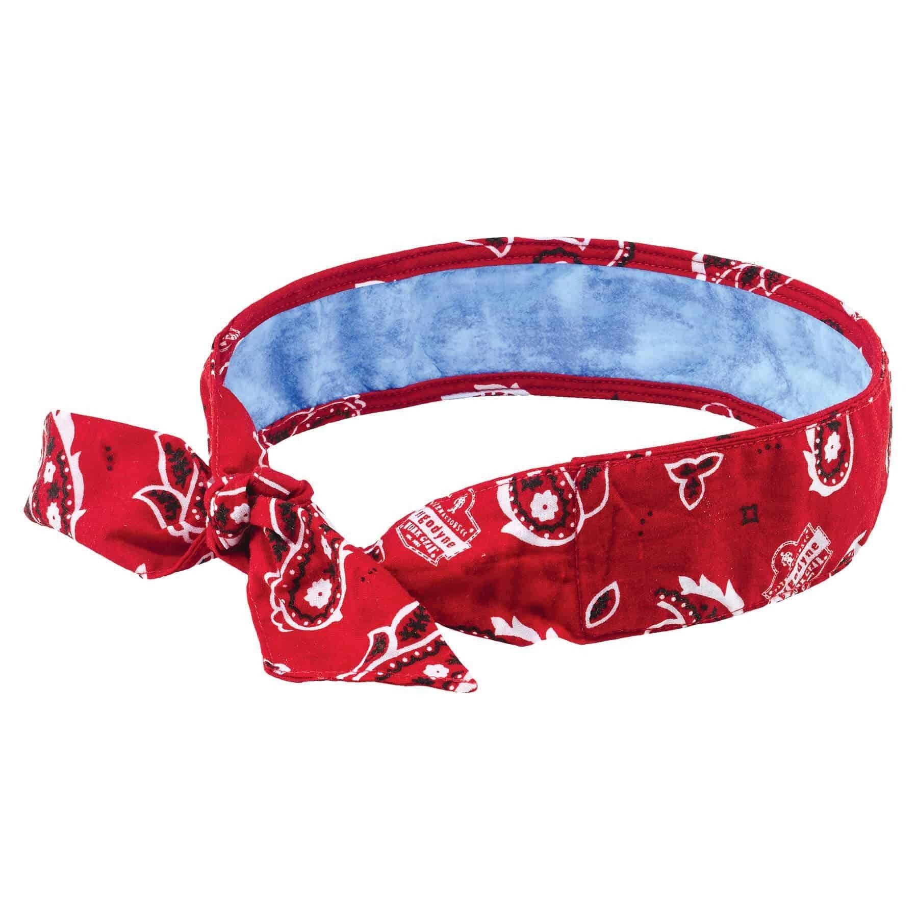 Chill-Its® 12563 6700CT Evaporative Cooling Bandana With Cooling Towel, Universal, Red Western, Polyvinyl Alcohol, Tie Closure