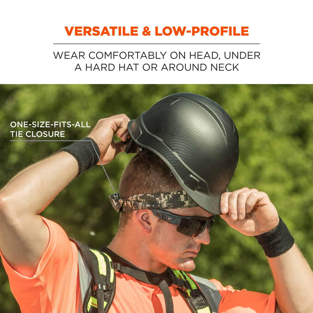 Chill-Its® 12564 6700CT Evaporative Cooling Bandana With Cooling Towel, Universal, Polyvinyl Alcohol, Tie Closure