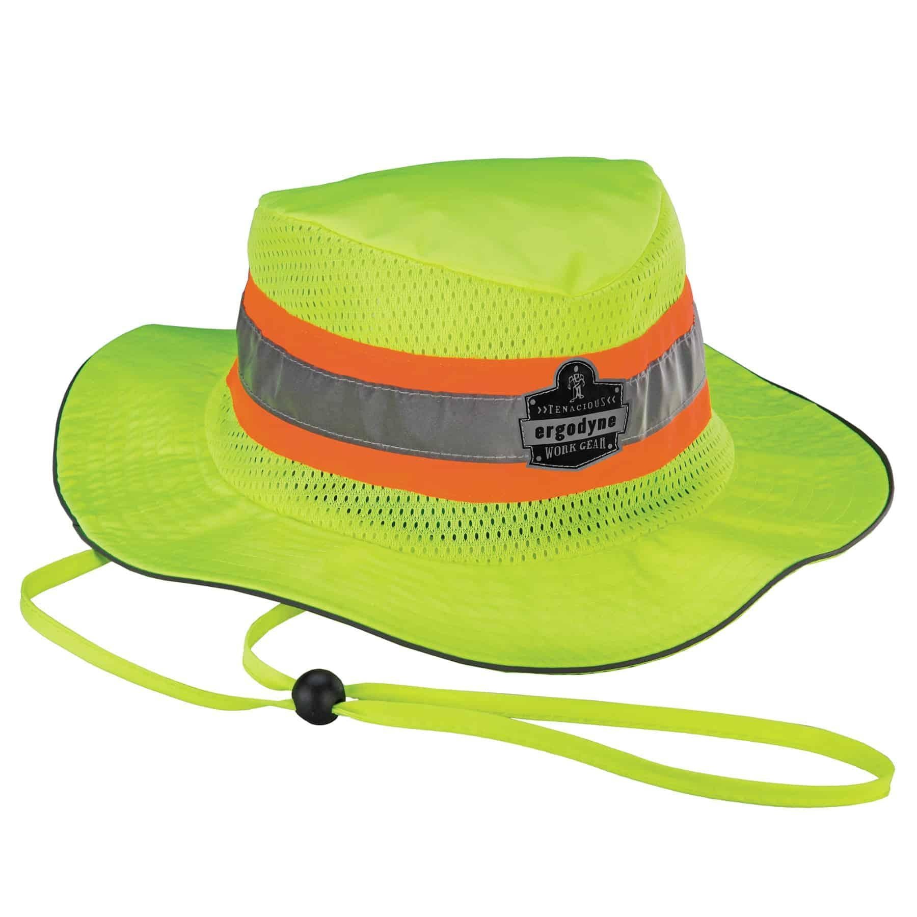Chill-Its® 12595 8935MF Evaporative Ranger Hat With Microfiber Cooling, L/XL, Hi-Viz Lime, 150D Oxford Polyester