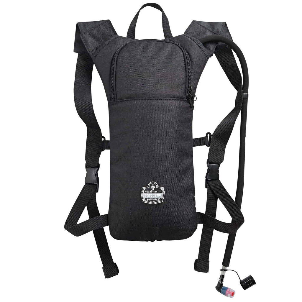 Chill-Its® 13155 5155 Low Profile Hydration Pack, 2 L/70 oz/2.2 hr Capacity, 600D Polyester Shell/Vinyl Bladder, Black, Zipper Closure
