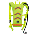 Chill-Its® 13156 5155HV Low Profile Hydration Pack, 2 L/70 oz/2.2 hr, 600D Polyester Shell/EVA Reservoir, Hi-Viz Lime, Zipper Closure
