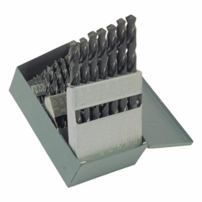 Cle-Line® C21118 1899 Jobber Length Drill Set, 1/16 in Min Drill Bit, 1/2 in Max Drill Bit, 118 deg Drill Point Angle, 29 Pieces, HSS, Steam Oxide