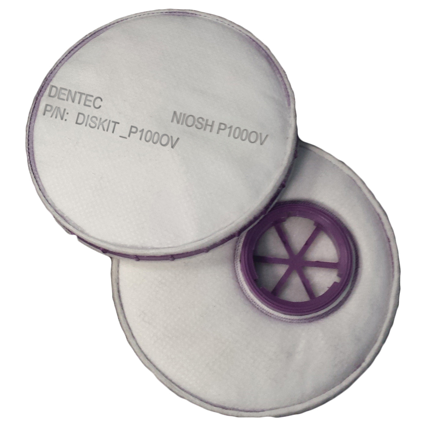 Comfort-Air™ Diskit® 15FDISKITP100OV Low Level Particulate Filter, P100 Filter Class, 99.7 % Filter Efficiency, Threaded Connection, Purple/White/Gray, Resists: Oil and Non-Oil Particulate