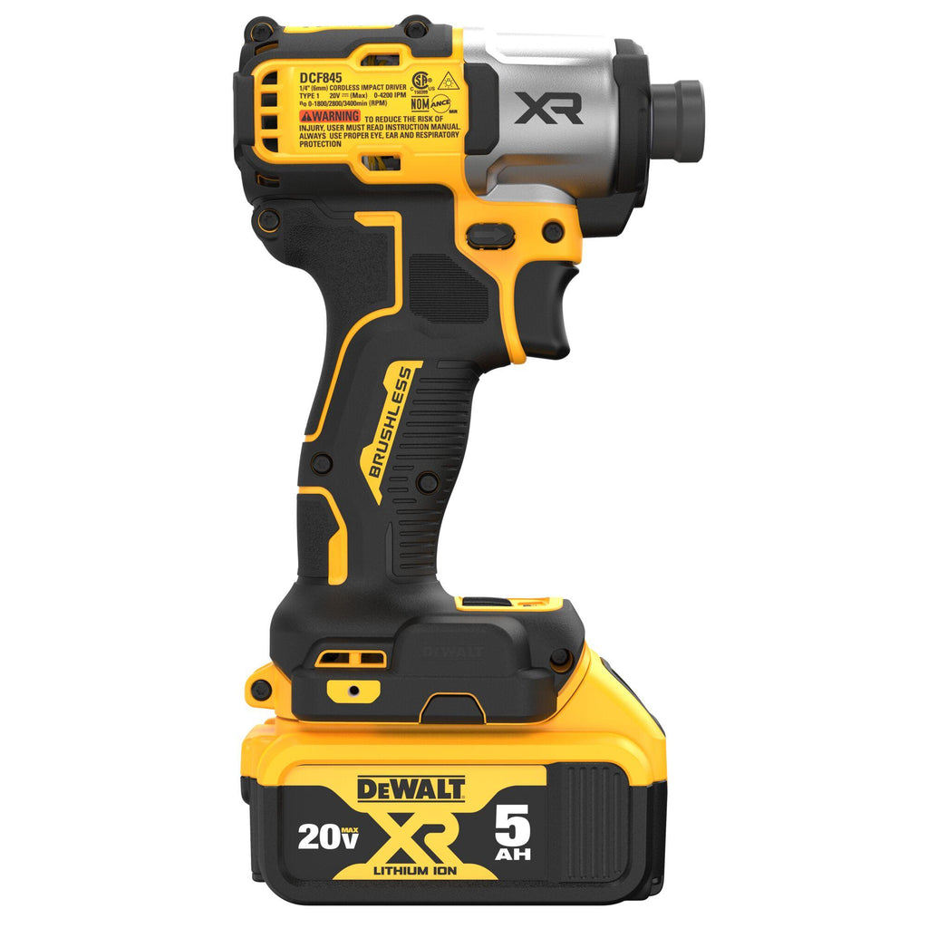 DeWALT® DCF845P2 3-Speed Brushless Cordless Impact Driver, 20 V, 5.1 in OAL