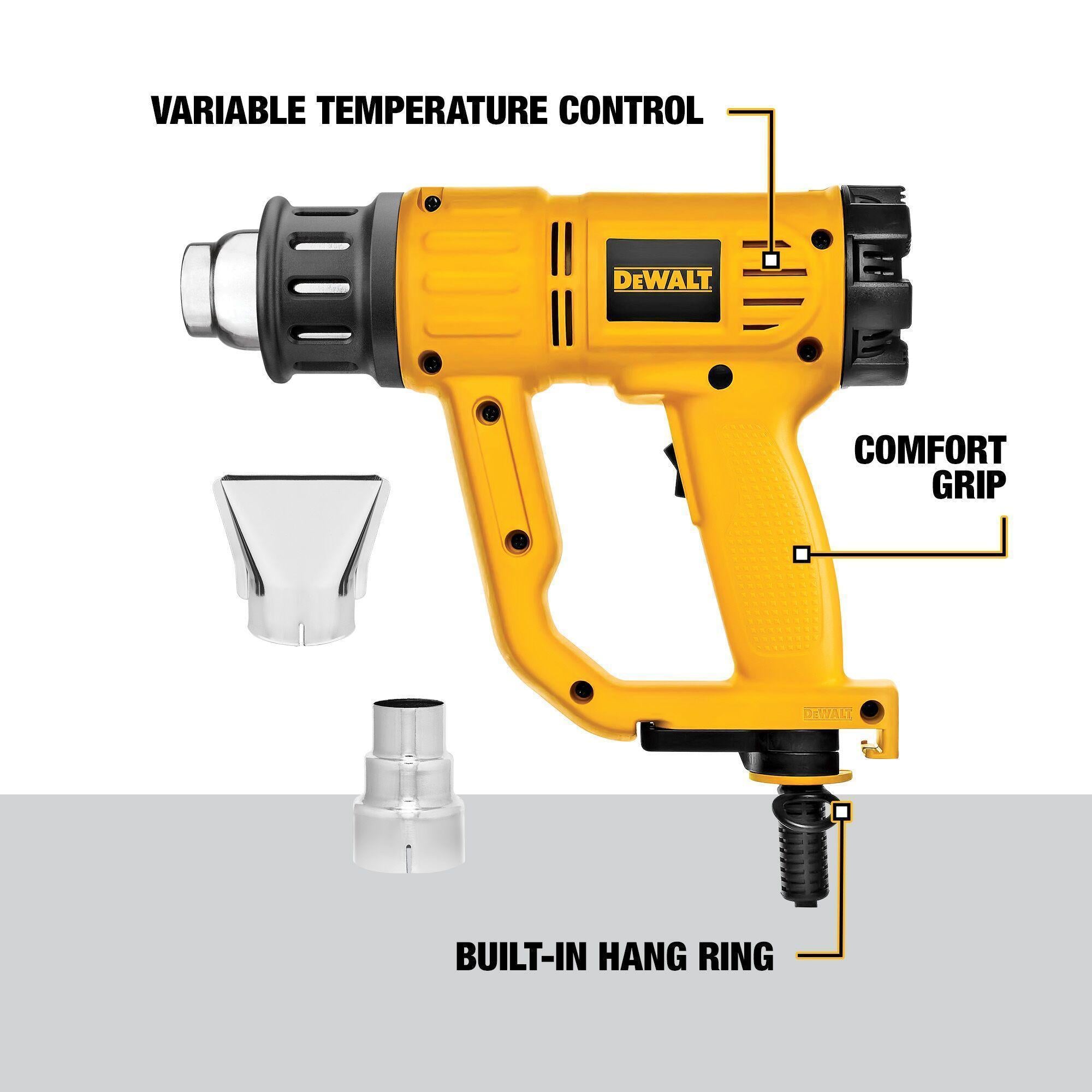DeWALT® D26950 Heavy Duty Variable Temperature Heat Gun, 120 V AC