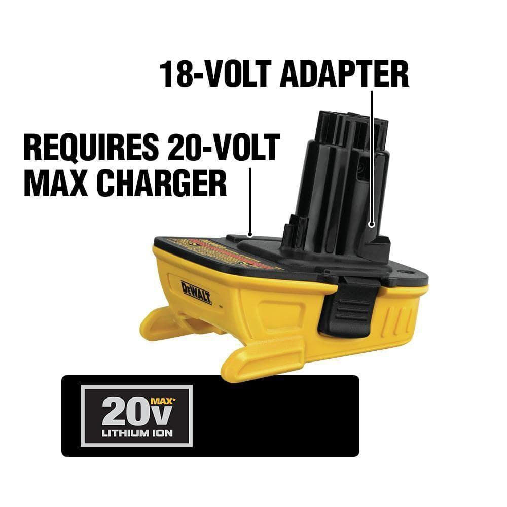 DeWALT® 20V MAX* MATRIX™ DCA1820 Compact Slide Cordless Battery Adapter, Li-Ion Battery, 18 V DC Charge, For Use With DeWALT® DCB201, DCB203 and DCB203BT Compact Batteries