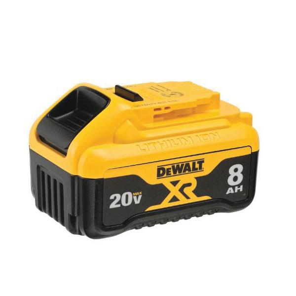 DeWALT® DCB208 Battery, 8 Ah Li-Ion Battery, 20 V DC Charge, For Use With 39RV96, DC985B, DC780B 20V MAX* Tools and Chargers