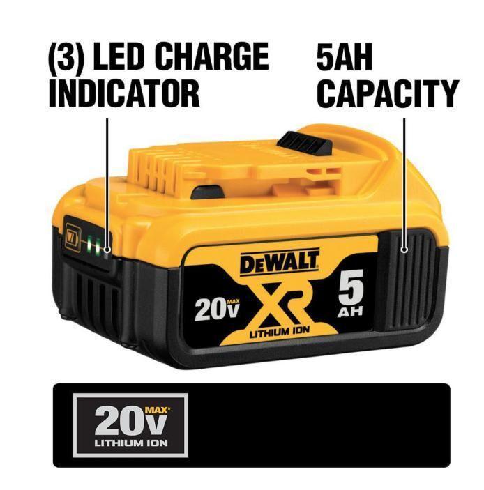 DeWALT® 20V/60V MAX* FLEXVOLT™ DCB606 With Dcb118 Fast Charger, 6 Ah Li-Ion Battery, 20/60 V DC Charge, For Use With DeWALT® 20 V/60 V Cordless Tool