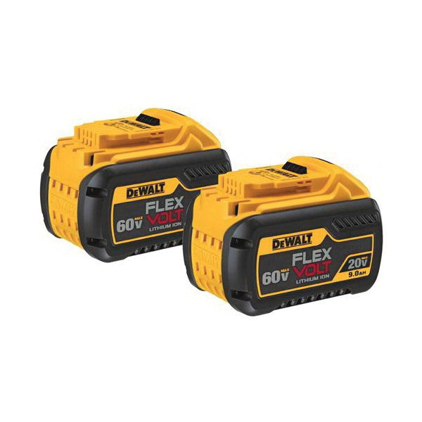 DeWALT® 20V/60V MAX* FLEXVOLT™ DCB609-2 Battery Pack, 9 Ah Li-Ion Battery, 20/60 V AC Charge, For Use With DeWALT® 20 V MAX*, 60 V MAX* and 120 V MAX* Tools