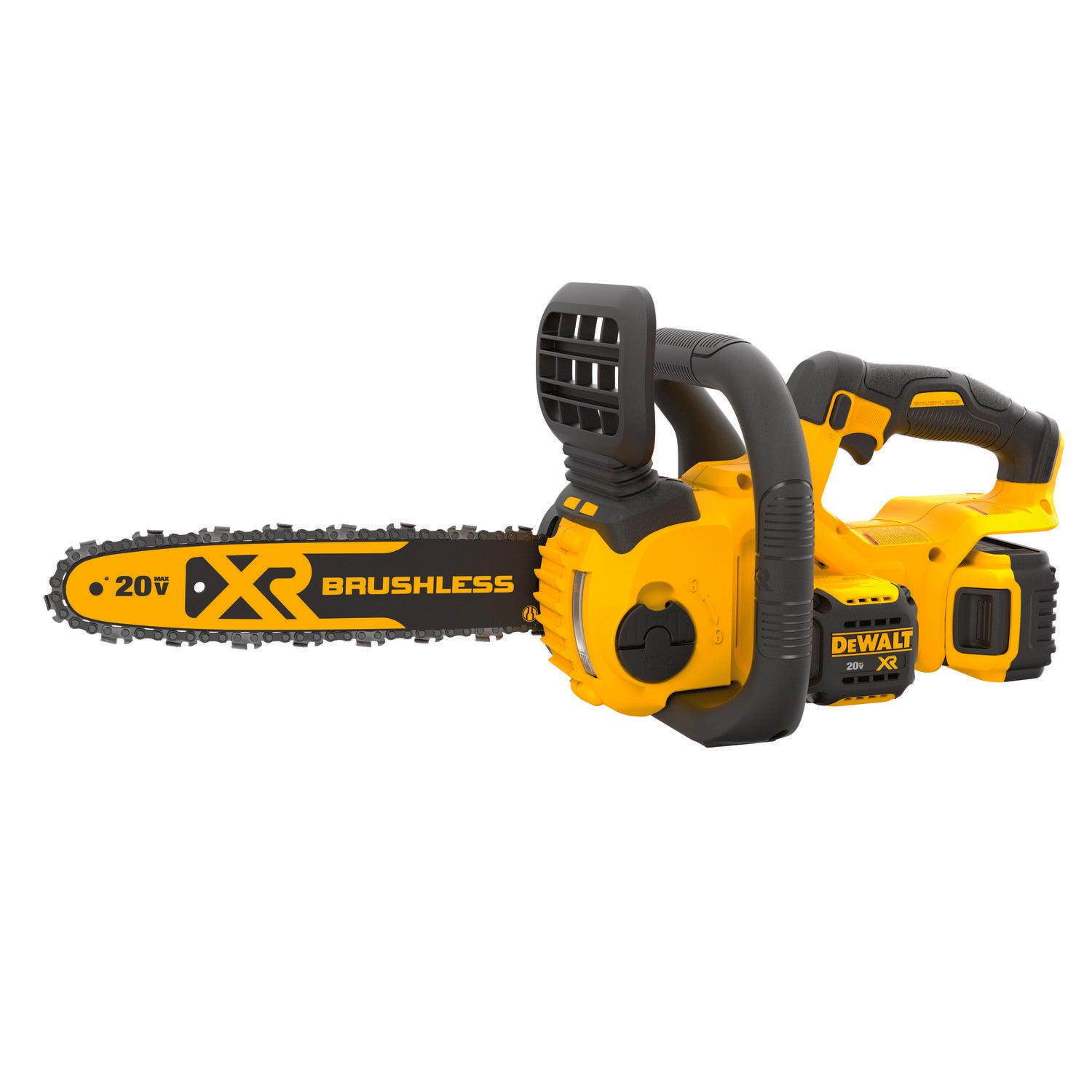 DeWALT® DCCS620P1 XR® Brushless Compact Cordless Chain Saw, 0.043 in Bar/Chain, 12 in L Bar/Chain, 20 V, 5 Ah Li-Ion Battery, Bare Tool