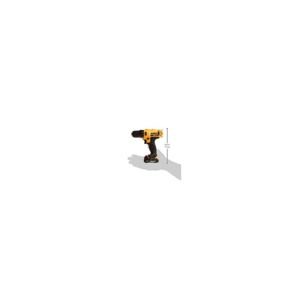 DeWALT® DCD710S2 Compact Lightweight Cordless Drill/Driver Kit, 3/8 in Chuck, 12 V DC, 0 to 400/0 to 1500 rpm No-Load, 7-1/2 in OAL, Li-Ion Battery