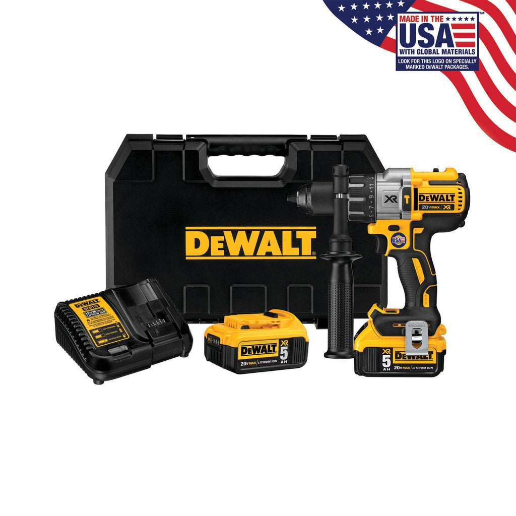 DeWALT® 20V MAX* DCD996P2 XR™ Brushless Cordless Hammer Drill Kit, 1/2 in Metal Ratcheting Chuck, 20 V DC, 0 to 2250 rpm No-Load, Li-Ion Battery