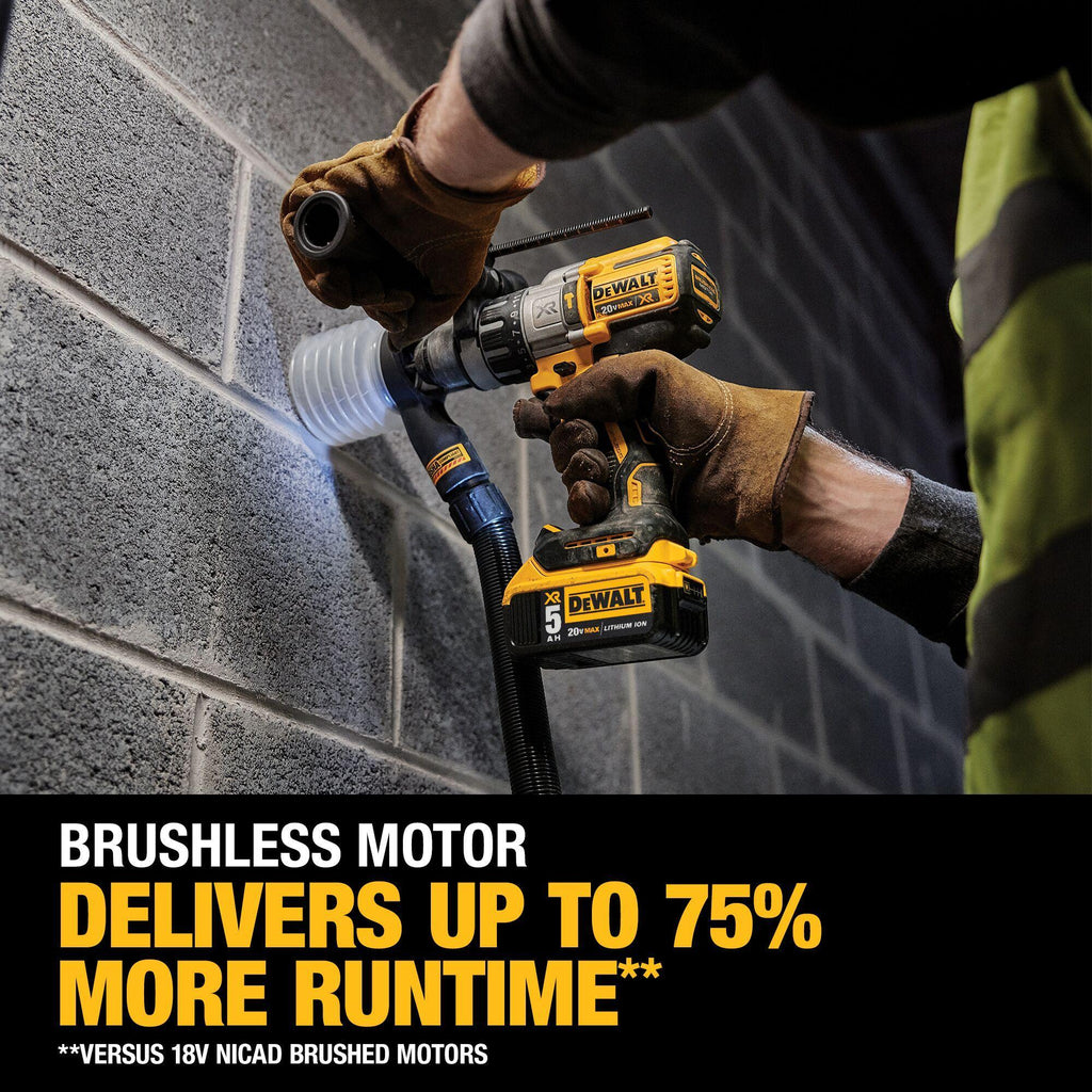 DeWALT® 20V MAX* DCD996P2 XR™ Brushless Cordless Hammer Drill Kit, 1/2 in Metal Ratcheting Chuck, 20 V DC, 0 to 2250 rpm No-Load, Li-Ion Battery