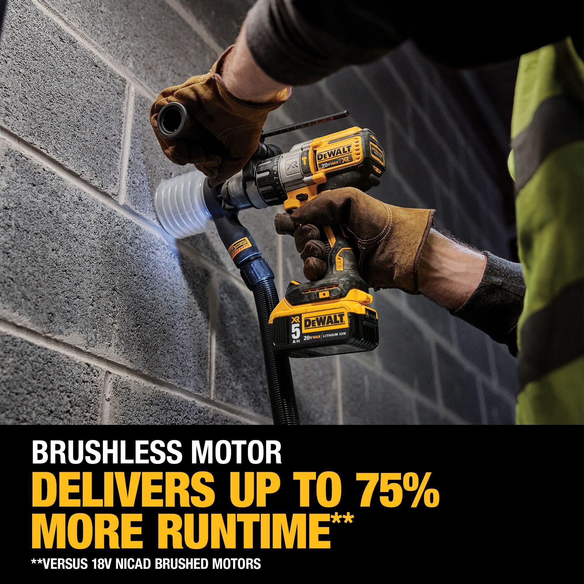 DeWALT® 20V MAX* DCD996P2 XR™ Brushless Cordless Hammer Drill Kit, 1/2 in Metal Ratcheting Chuck, 20 V DC, 0 to 2250 rpm No-Load, Li-Ion Battery