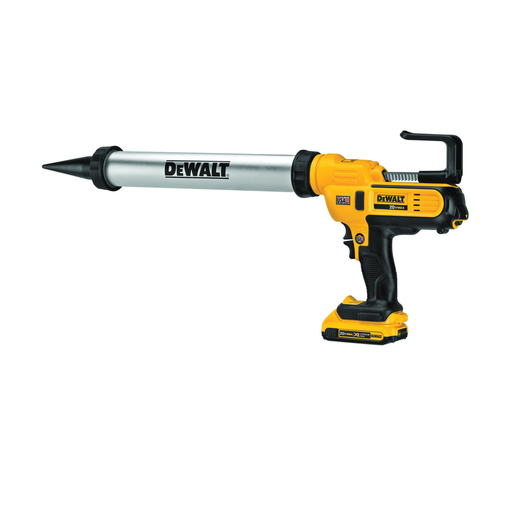 DeWALT® DCE580D1 Cordless Full Barrel Frame Caulk Gun Kit, 20 oz Capacity, 20 V, Li-Ion Battery