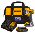 DeWALT® 20V MAX* DCF885C2 Cordless Impact Driver Kit, 1/4 in Hex Drive, 0 to 3200 bpm, 1400 in-lb Torque, 20 V AC, 5.55 in OAL