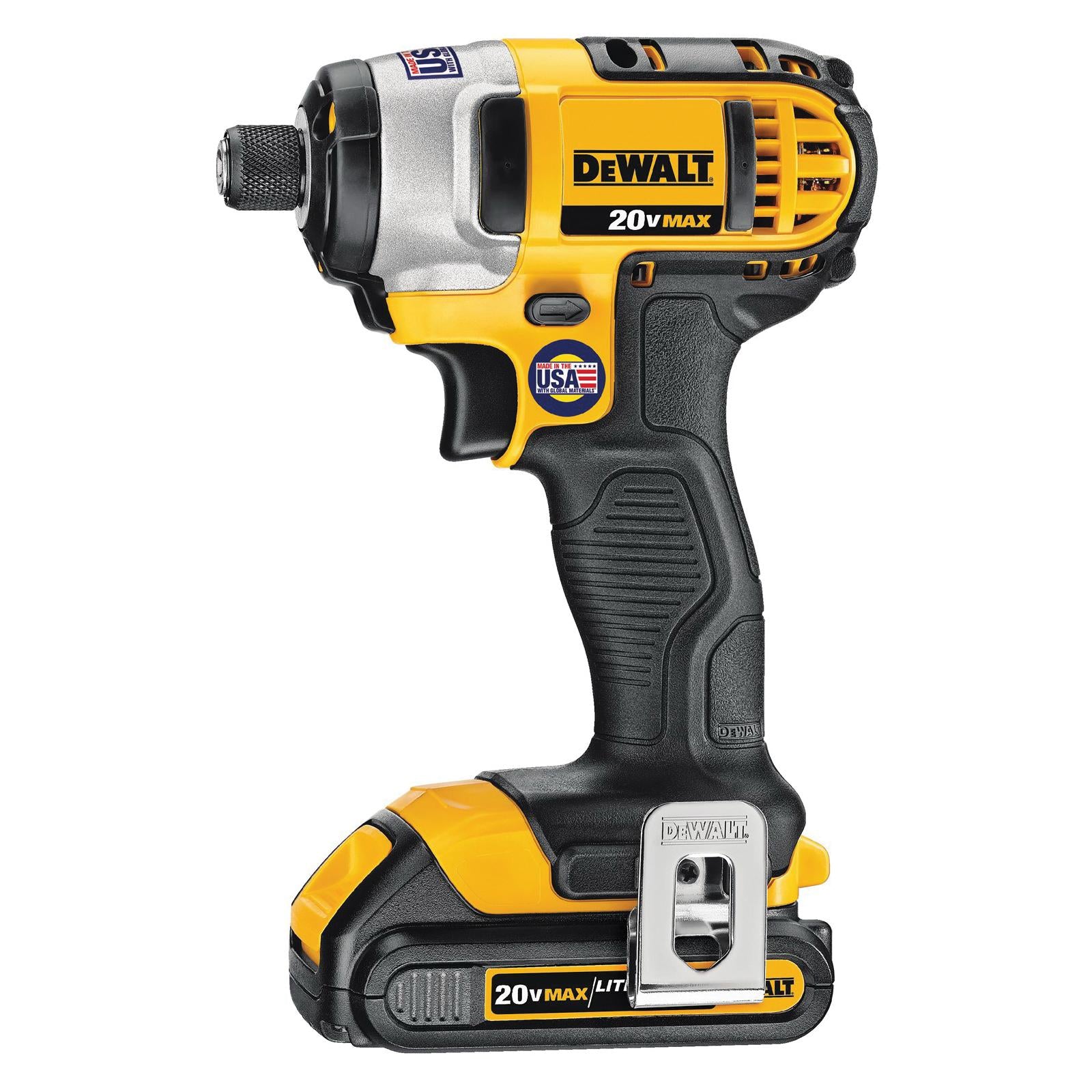 DeWALT® 20V MAX* DCF885C2 Cordless Impact Driver Kit, 1/4 in Hex Drive, 0 to 3200 bpm, 1400 in-lb Torque, 20 V AC, 5.55 in OAL