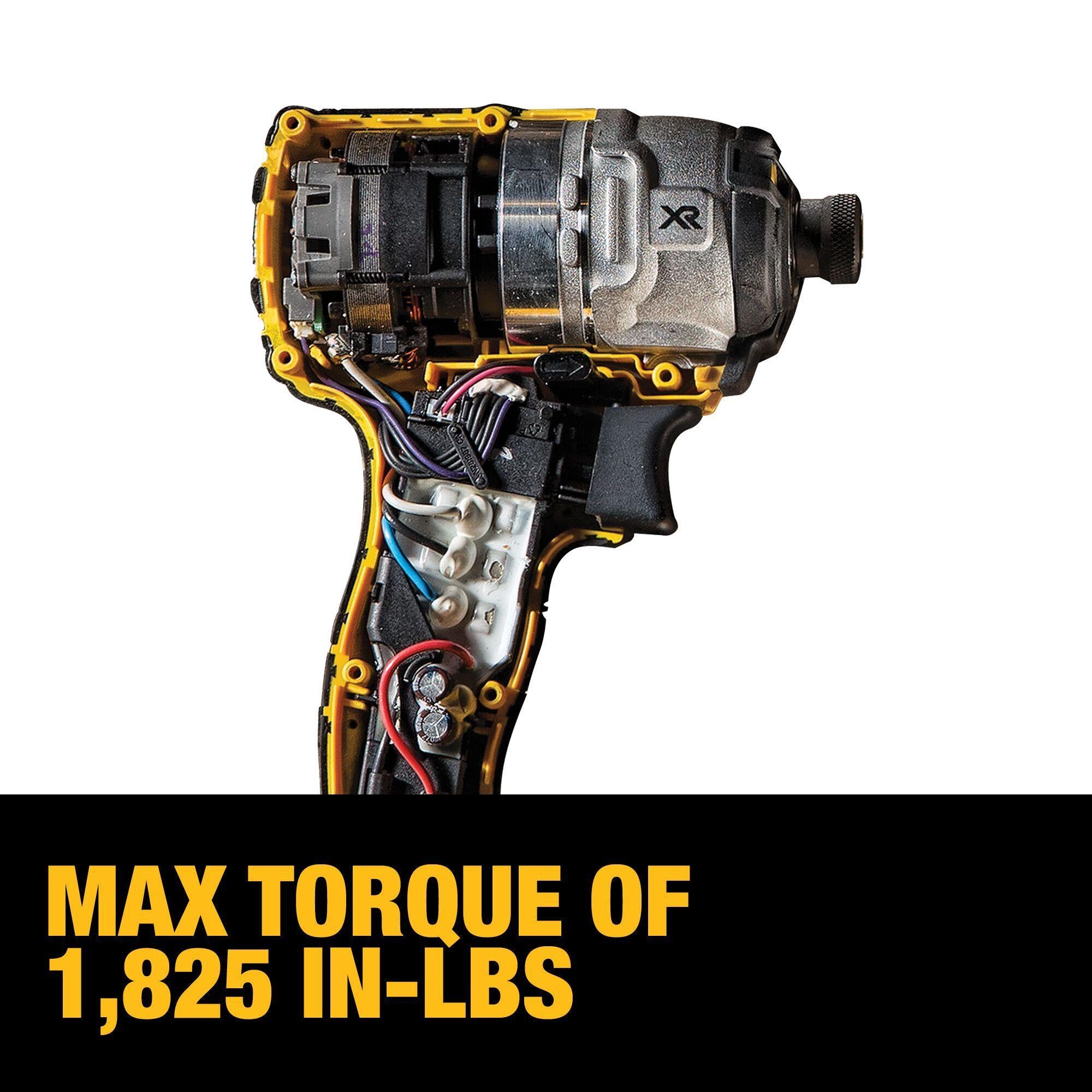 DeWALT® 20V MAX* MATRIX™ XR™ DCF887D2 Compact Lightweight Cordless Impact Driver Kit, 1/4 in Hex Drive, 3600 ipm, 1825 in-lb Torque, 20 V, 5.3 in OAL