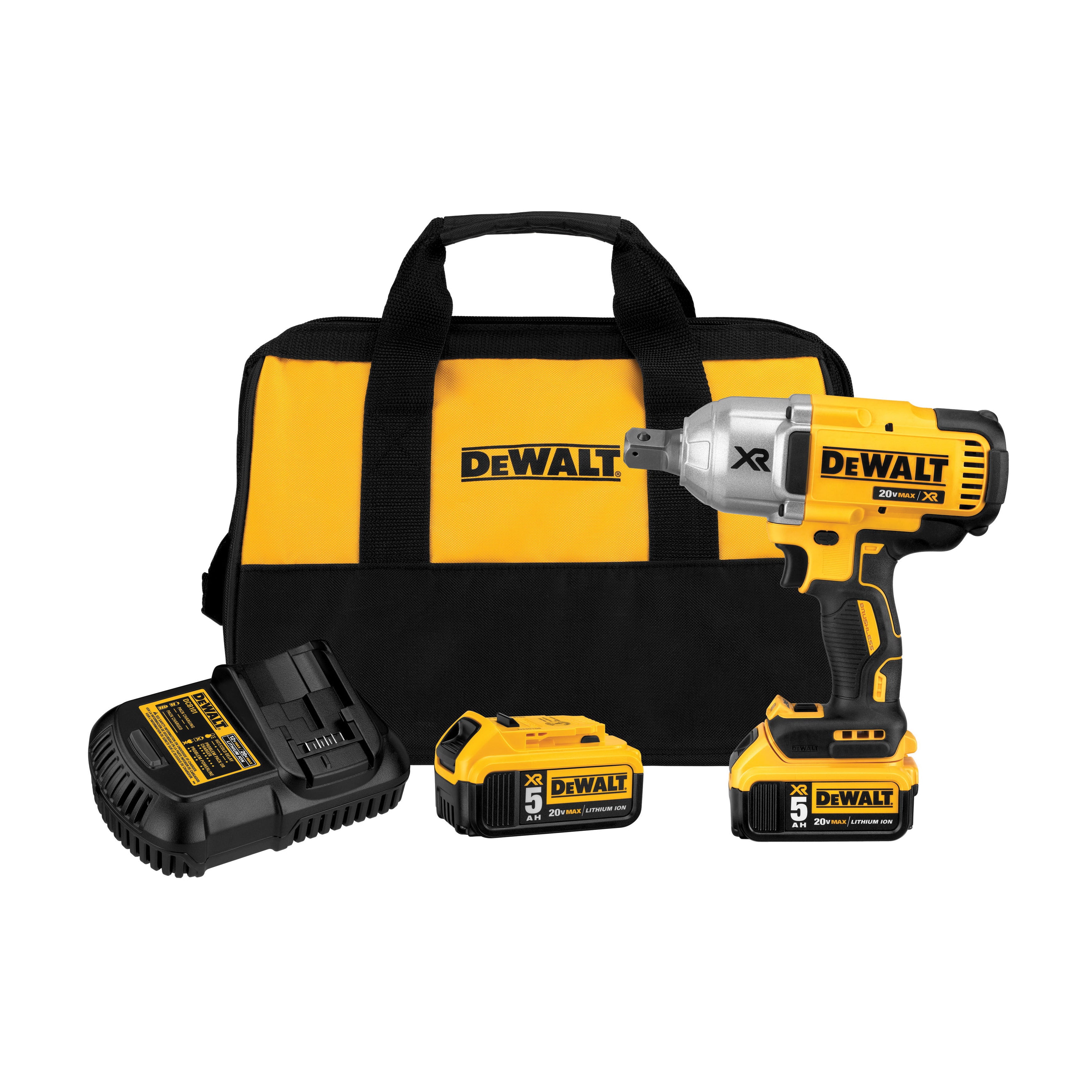 DeWALT® 20V MAX* MATRIX™ DCF897P2 Compact Cordless Impact Wrench Kit, 3/4 in Straight Drive, 1200 ft-lb Torque, 20 V DC, 8.81 in OAL
