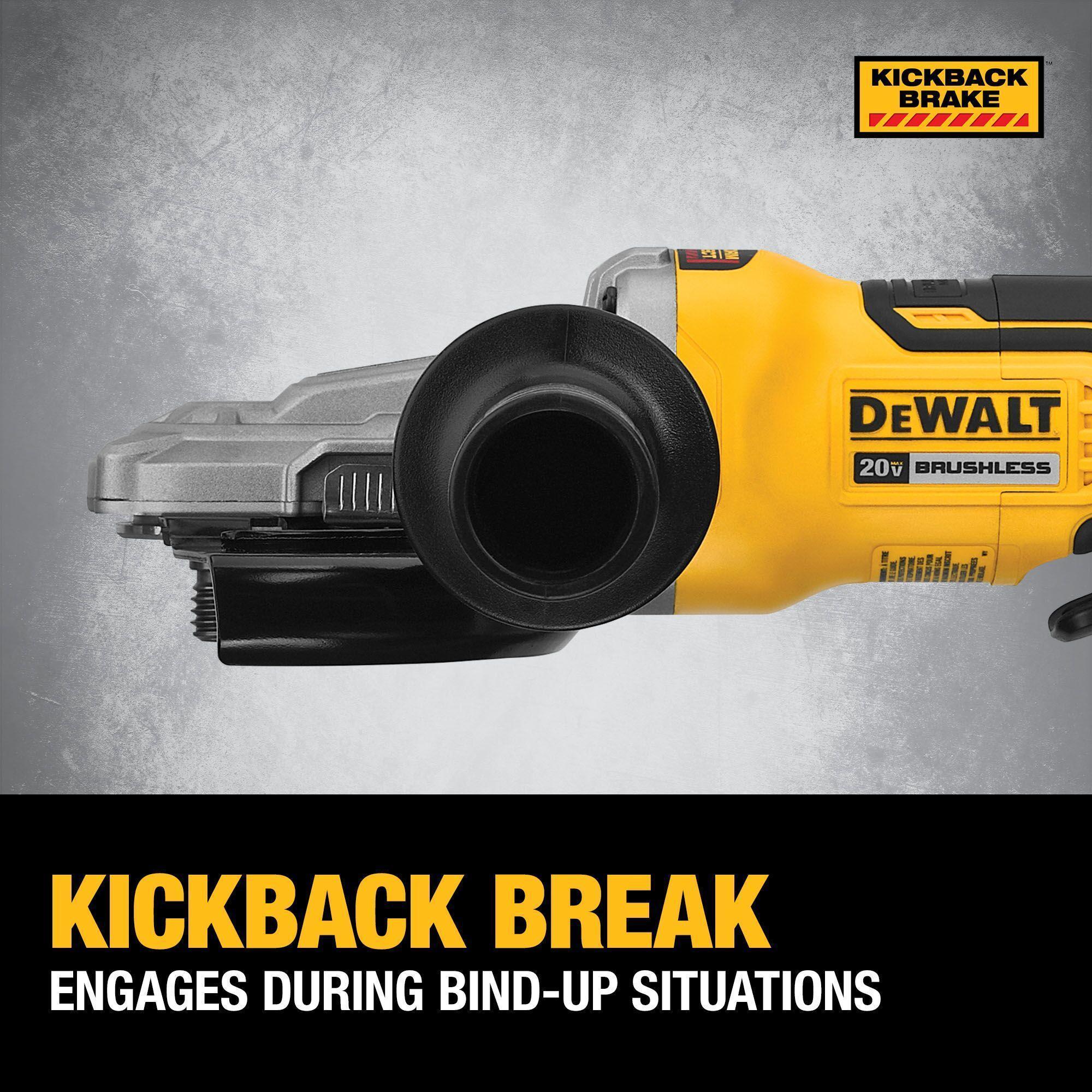 DeWALT® DCG413FB Small Cordless Angle Grinder, 5 in Dia Wheel, 5/8-11 Arbor/Shank, 20 V DC, Li-Ion Battery, Flathead Paddle Switch