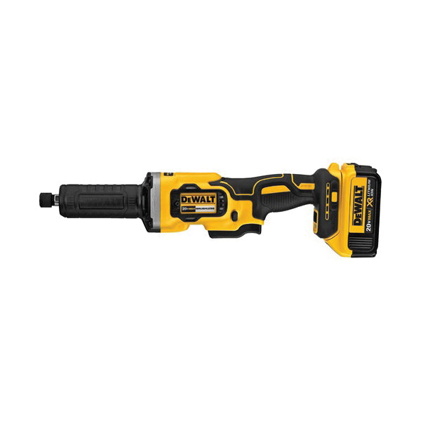 DeWALT® 20V MAX* DCG426M2 Cordless Die Grinder Kit, 20 V DC, 4 Ah Li-Ion Battery, Black/Yellow