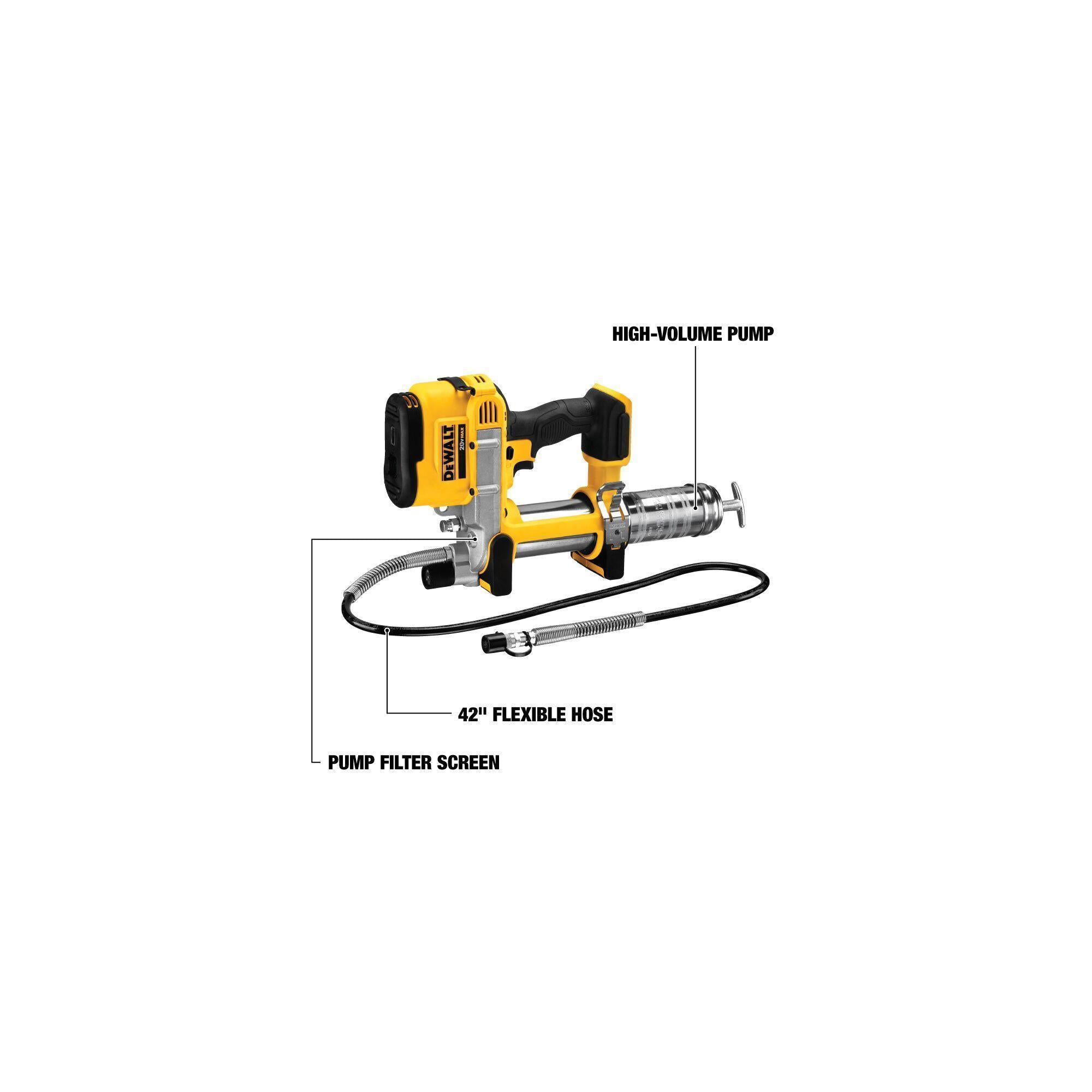 DeWALT® DCGG571B Li-Ion Cordless Grease Gun, 14.5 oz Cartridge